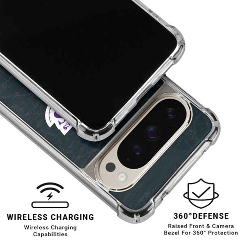 NBA Los Angeles Lakers Black Primary Logo Pixel 9/9 Pro Clear Case